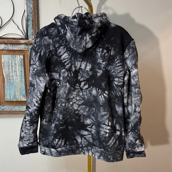 Zumba Fitness Black & Gray Tie-Dye Hoodie Sweatshirt - Picture 6 of 12
